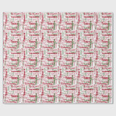 Weihnachten Wiederholungsname White Red Green Gesc Geschenkpapier (Flach)