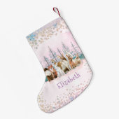 Weihnachten Wilde Tiere farbenfrohe Wasserfarbe Cu Kleiner Weihnachtsstrumpf (Rückseite (Hängend))