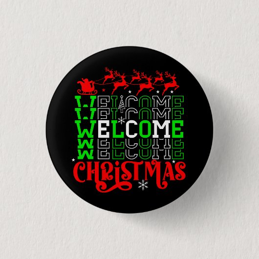 Weihnachten Willkommen Button (Vorderseite)
