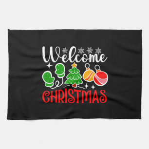 Weihnachten Willkommen Geschirrtuch