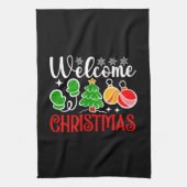 Weihnachten Willkommen Geschirrtuch (Vertikal)