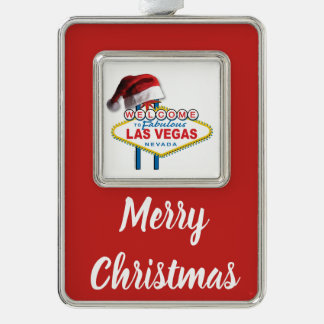 Weihnachten Willkommen im Zeichen von Las Vegas Rahmen-Ornament Silber