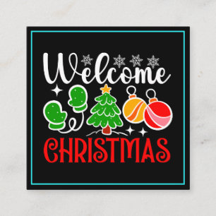 Weihnachten Willkommen Quadratische Visitenkarte