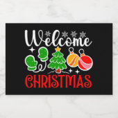 Weihnachten Willkommen Schaumweinetikett (Einzelnes Label)