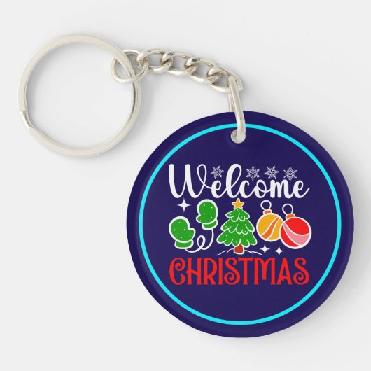 Weihnachten Willkommen Schlüsselanhänger (Vorderseite)