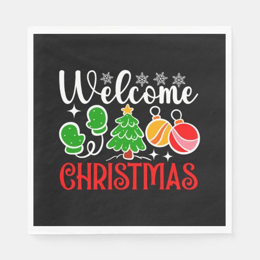 Weihnachten Willkommen Serviette (Vorderseite)