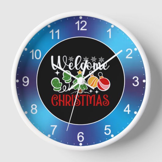 Weihnachten Willkommen Uhr (Vorderseite)