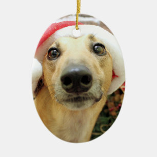 Weihnachten - Windhund - Pena Keramik Ornament