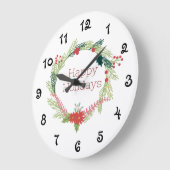 Weihnachten windt frohe Feiertage Große Wanduhr (Winkel)