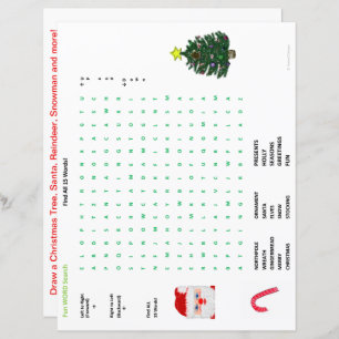 Weihnachten Winter 15 Word Suche Doodle Sheets