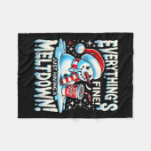 Weihnachten Winter Alles ist gut, nur ein Meltdo z Fleecedecke (Vorderseite (Horizontal))