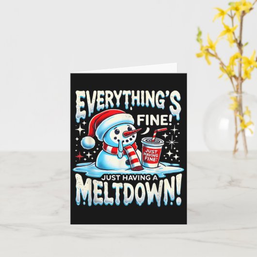 Weihnachten Winter Alles ist gut, nur ein Meltdo z Karte (Gelbe Blume)