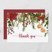 Weihnachten, Winter Berries, Weihnachten, Vielen D Dankeskarte (Vorne/Hinten)