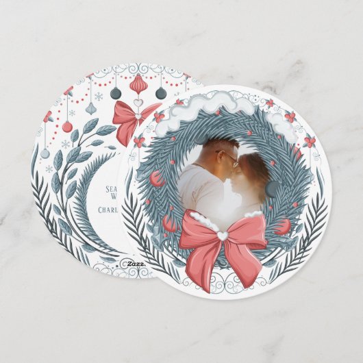 Weihnachten Winter Berry Personalisiertes Foto (Vorne/Hinten)