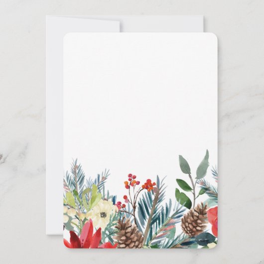 Weihnachten Winter Blühende Hochzeit Änderung der Einladung (Rückseite)