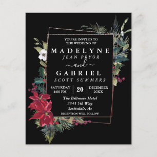 Weihnachten Winter Elegant Weihnachtsstern Schwarz Flyer