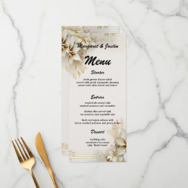 Weihnachten Winter Elfenbein Blume Vintage Hochzei Menükarte