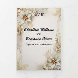 Weihnachten Winter Elfenbeinküste Minimal Personal Dreifach Gefaltete Einladung