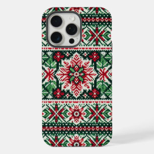 Weihnachten/Winter Fair Isle rot & grün iPhone 15 Pro Max Hülle