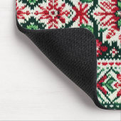 Weihnachten/Winter Fair Isle Rot und Grün Mousepad (Ecke)
