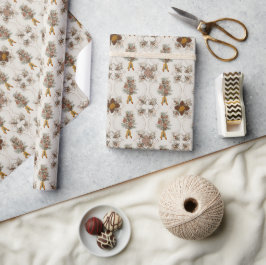 Weihnachten | Winter floral | Creme, weiß Geschenkpapier