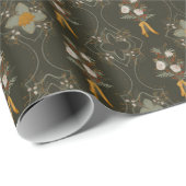 Weihnachten | Winter floral | Dunkelgrün Geschenkpapier (Rolleneckpunkt)