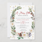 Weihnachten Winter floral Merry Little Brautparty Einladung (Vorderseite)