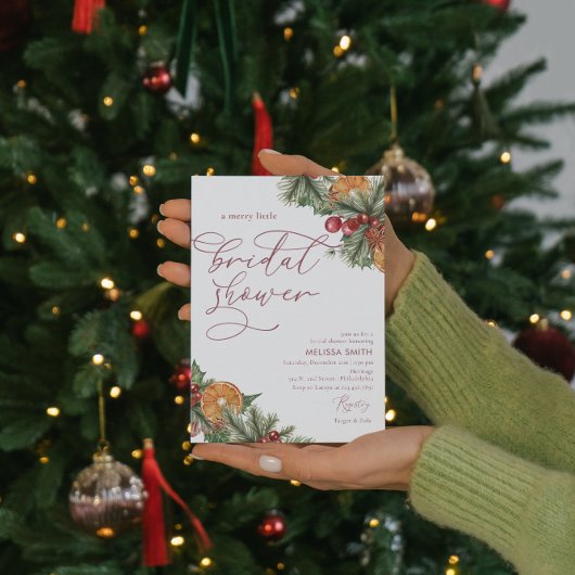 Weihnachten Winter floral Merry Little Brautparty Einladung