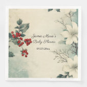 Weihnachten Winter floral Serviette (Vorderseite)