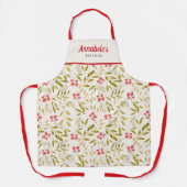 Weihnachten Winter florale Farbe Rot Schürze (Vorderseite)