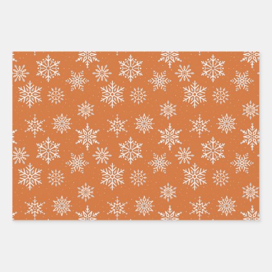 Weihnachten Winter Gedeckter Olive Orange Gold Fei Geschenkpapier Set (Vorderseite 2)