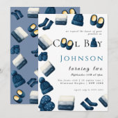 Weihnachten Winter gemütliche Junge zwei Einladung (Vorne/Hinten)