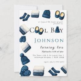 Weihnachten Winter gemütliche Junge zwei Einladung