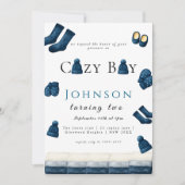 Weihnachten Winter gemütliche Junge zwei Einladung (Vorderseite)