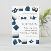 Weihnachten Winter gemütliche Junge zwei Einladung (Stehend Vorderseite)