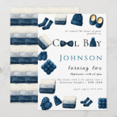 Weihnachten Winter gemütliche Junge zwei Einladung (Vorne/Hinten)