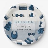 Weihnachten Winter gemütliche Junge zwei Pappteller (Vorderseite)