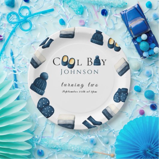 Weihnachten Winter gemütliche Junge zwei Pappteller (Party)