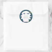 Weihnachten Winter gemütliche Junge zwei Runder Aufkleber (Tasche)