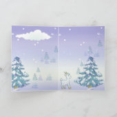 Weihnachten Winter Goat Weihnachtskarte (Innenseite)