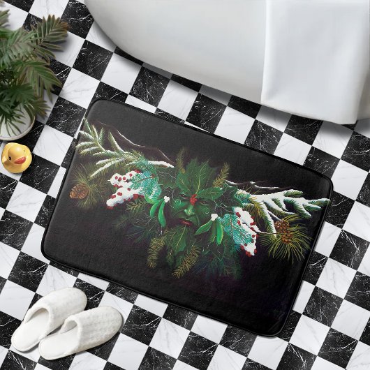 Weihnachten Winter Green Man Badematte
