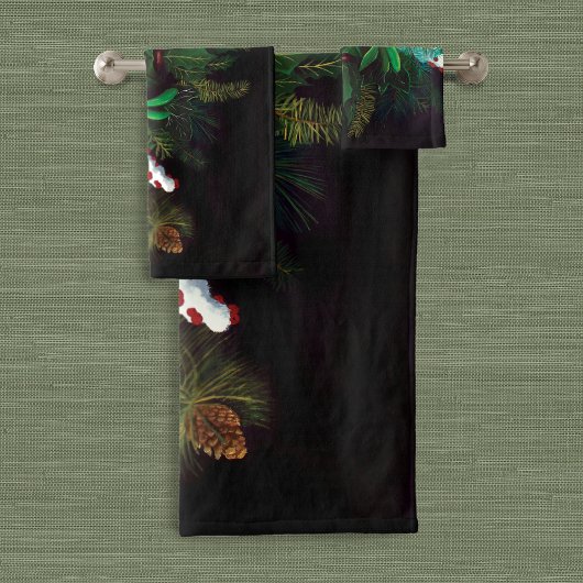 Weihnachten Winter Green Man Badhandtuch Set