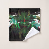 Weihnachten Winter Green Man Badhandtuch Set (Waschlappen)