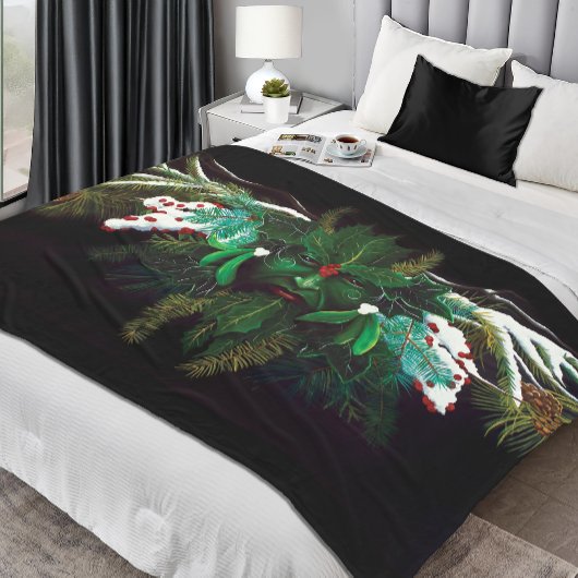 Weihnachten Winter Green Man Fleecedecke