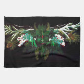 Weihnachten Winter Green Man Geschirrtuch (Horizontal)