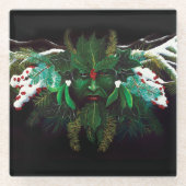 Weihnachten Winter Green Man Glasuntersetzer (Vorderseite)