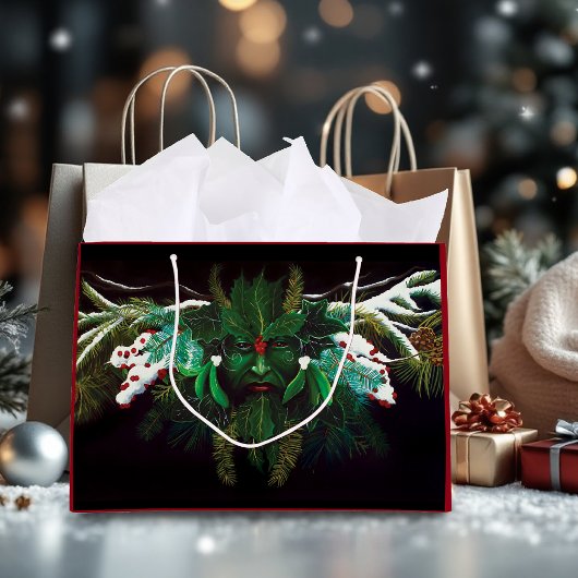 Weihnachten Winter Green Man Große Geschenktüte