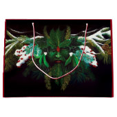 Weihnachten Winter Green Man Große Geschenktüte (Vorderseite)