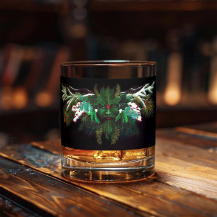 Weihnachten Winter Green Man Whiskyglas