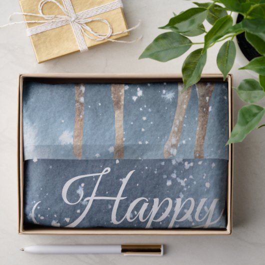 Weihnachten Winter Hirsche Wasserfarbe Seidenpapier (Geschenk)